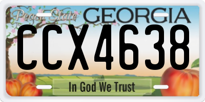 GA license plate CCX4638