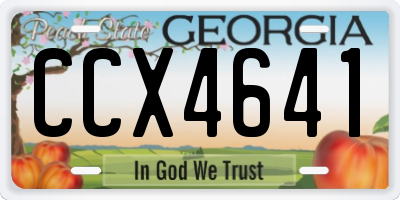 GA license plate CCX4641