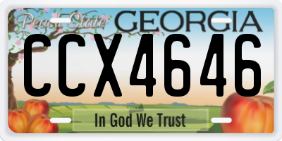GA license plate CCX4646