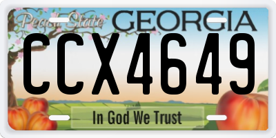 GA license plate CCX4649