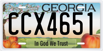 GA license plate CCX4651