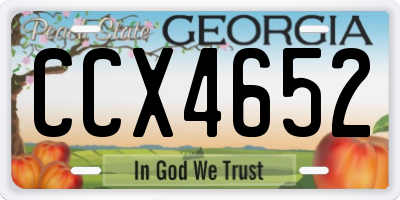 GA license plate CCX4652