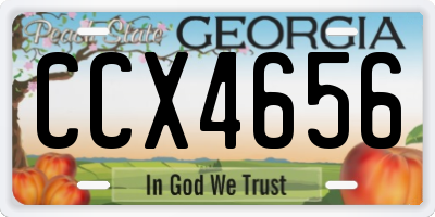 GA license plate CCX4656