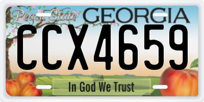 GA license plate CCX4659