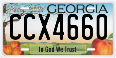 GA license plate CCX4660