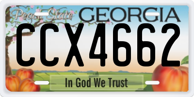 GA license plate CCX4662