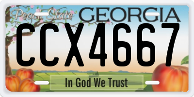GA license plate CCX4667