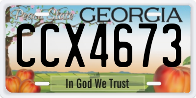 GA license plate CCX4673