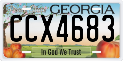 GA license plate CCX4683