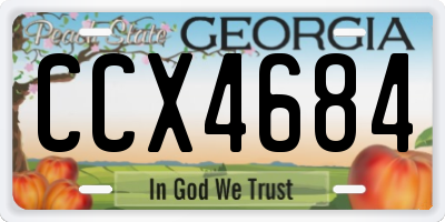 GA license plate CCX4684