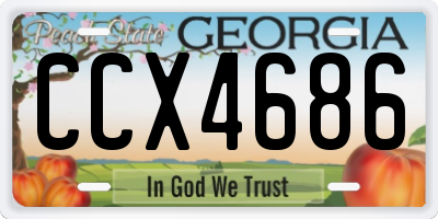 GA license plate CCX4686