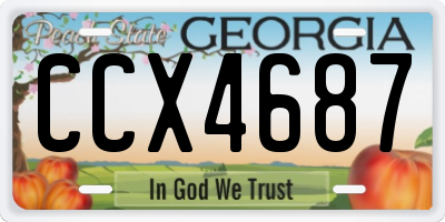 GA license plate CCX4687