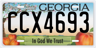 GA license plate CCX4693