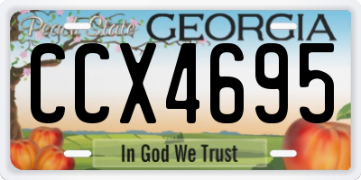 GA license plate CCX4695