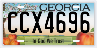 GA license plate CCX4696