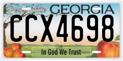 GA license plate CCX4698
