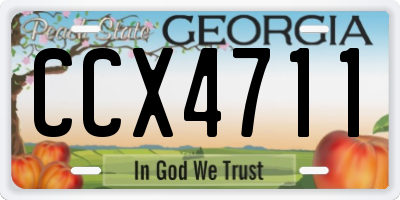 GA license plate CCX4711