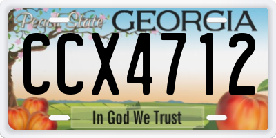 GA license plate CCX4712