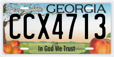 GA license plate CCX4713