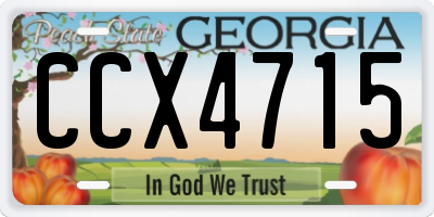 GA license plate CCX4715