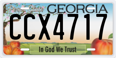 GA license plate CCX4717
