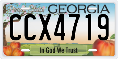 GA license plate CCX4719