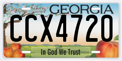 GA license plate CCX4720