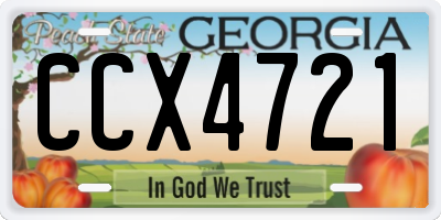 GA license plate CCX4721