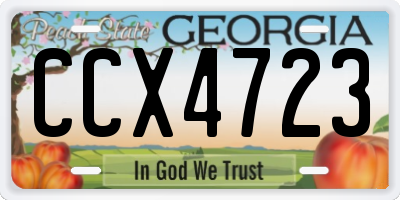 GA license plate CCX4723