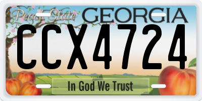 GA license plate CCX4724