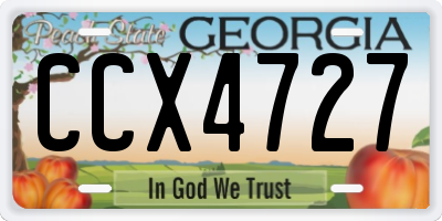 GA license plate CCX4727