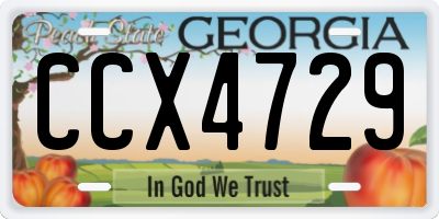 GA license plate CCX4729