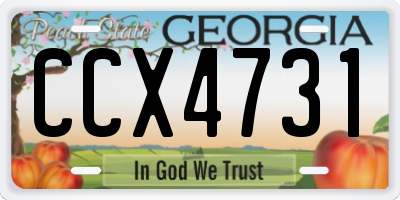 GA license plate CCX4731