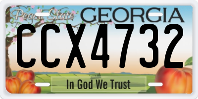 GA license plate CCX4732