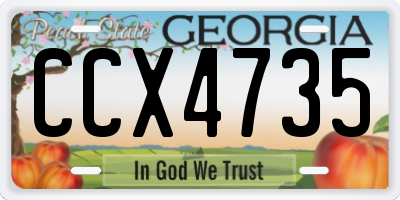GA license plate CCX4735