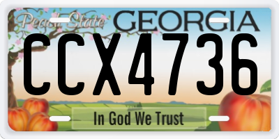 GA license plate CCX4736