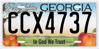 GA license plate CCX4737