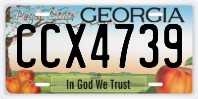 GA license plate CCX4739