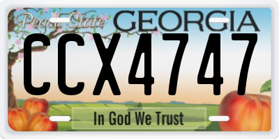GA license plate CCX4747