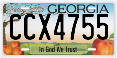 GA license plate CCX4755