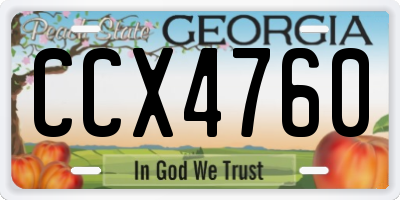 GA license plate CCX4760