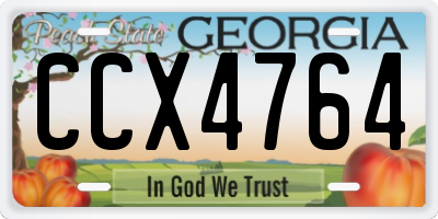 GA license plate CCX4764