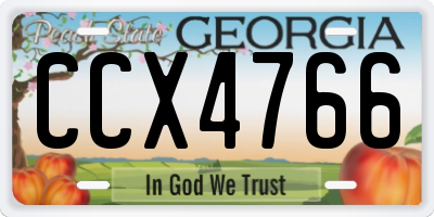 GA license plate CCX4766