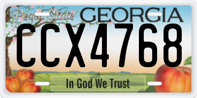 GA license plate CCX4768