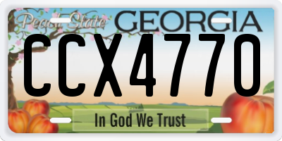 GA license plate CCX4770