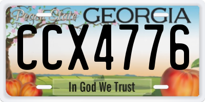 GA license plate CCX4776
