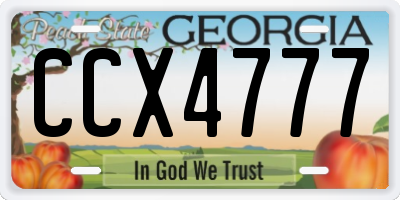 GA license plate CCX4777