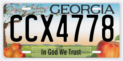 GA license plate CCX4778