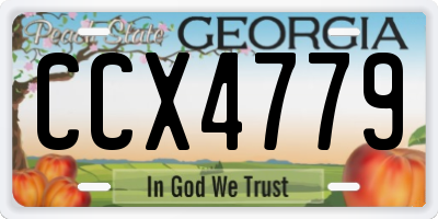 GA license plate CCX4779