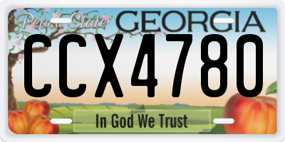 GA license plate CCX4780